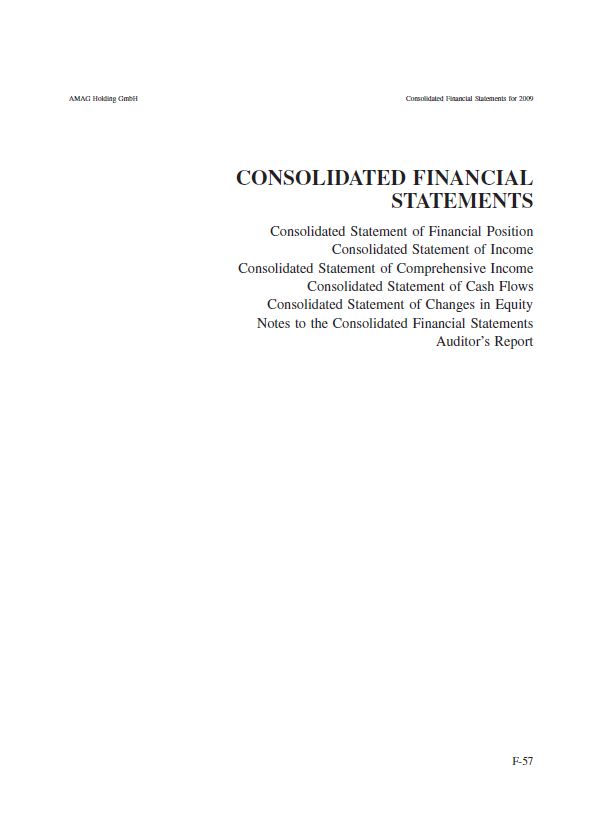 Consolidated Financial Statement 2009